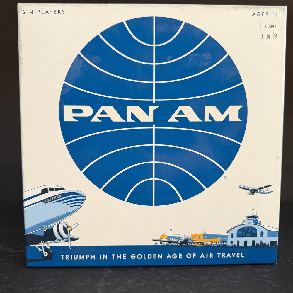 Pan Am The Game Board Game Funko Games Strategy Aviation Blue White open box‎